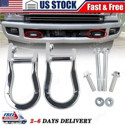 2X Chrome Tow Hooks for Chevrolet Silverado 1500 2007-2018 LD GMC Sierra 1500 Foto 1 de 4