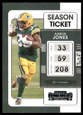 2021 Panini Contenders Ticket Aaron Jones Green Bay Packers #36 - Image 1 of 2