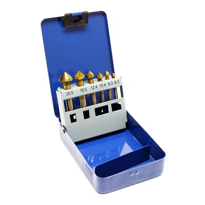 TTPunte per svasatura svasatore conico acciaio HSS titanio per trapano set 6 pez - Image 1 of 3