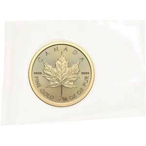 Canada Gold Maple Leaf 1/4 oz $10 BU .9999 Fine Random Date Mint Sealed Plastic - Picture 1 of 3