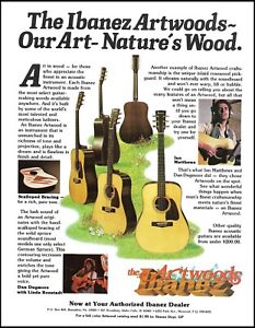 1980 Ibanez Artwood AW acoustic guitar series ad Ian Matthews Dan Dugmore