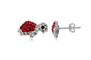 PENDIENTES TORTUGA PLATA DE LEY Y CRISTAL DE SWAROVSKI REGALO IDEAL MUJER NOVIA - Imagen 1 de 4