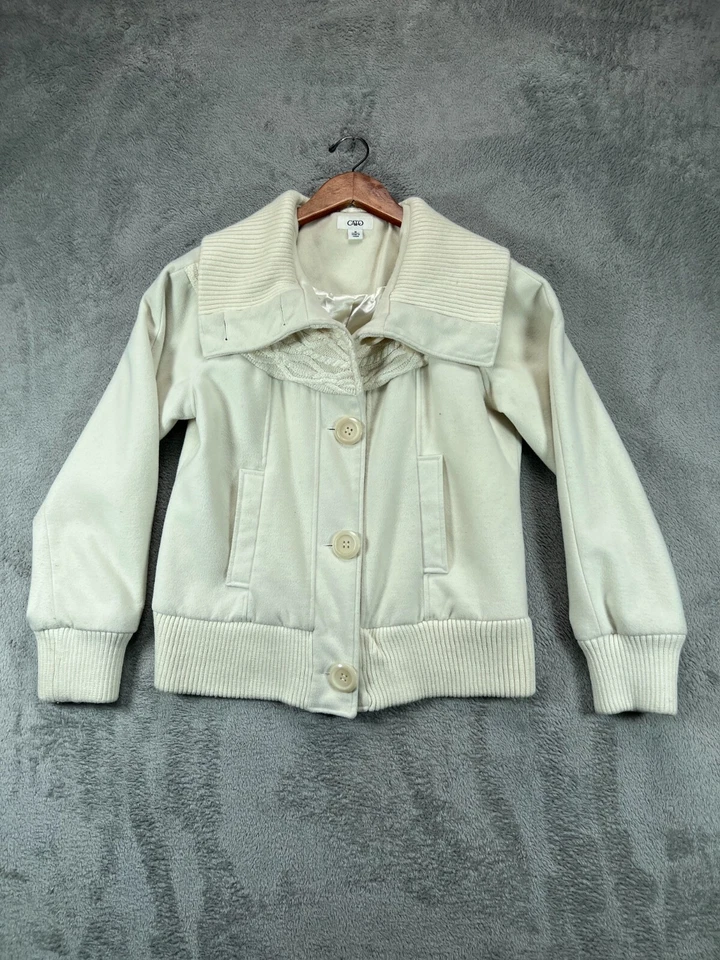 Mujeres Chaquetas Medianas Abrigo Bomber Invierno Blanco CATO Cuello Ancho Forrado Damas Foto 1 de 4