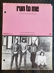 GUITARRA PIANO RUN TO ME THE BEE GEES 1972 PARTITURAS VINTAGE - Imagen 1 de 1