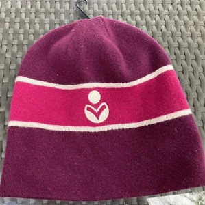 Isabel Marant Camden Striped Logo Beanie Burgundy Neu ohne Etikett - Bild 1 von 3