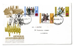25/8/1971 UK GB FDC - General Anniversaries - Southwold CDS Postmark - Picture 1 of 2