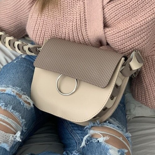 COACH Borsa a tracolla donna VERA PELLE borsetta donna beige borsetta tracolla