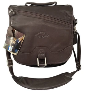 Arkansas Razorbacks Genuine Leather Backpack/Messenger Bag-Canyon Outback-NWT - Picture 1 of 5