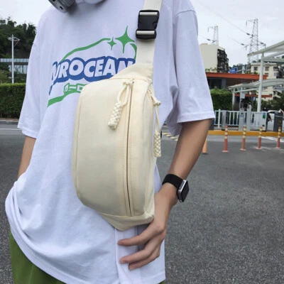 Mens Fanny Pack Belt Waist Bag Cross Body Sling Shoulder Travel Sport Pouch Bag - Image 1 of 4