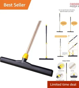 Floor Squeegee EVA Blade Telescopic Handle Heavy Duty for Bathroom Garage - Picture 1 of 9