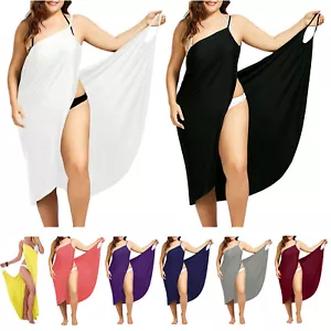 Übergröße Damen Bikini Cover Vertuschung Pareo Wickeltuch Strandkleid S-5XL - Bild 1 von 20