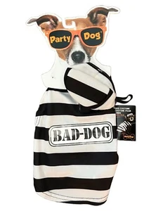 Dog Halloween Costume "Bad Dog" Prisoner Inmate Pet Party Dog - Size XS/S - NEW - Picture 1 of 7