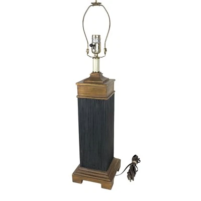 Uttermost Lighting Table Lamp Black Resin Pilar - Image 1 of 4