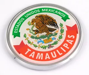 Tamaulipas Mexico Mexican State 2.75" Car Chrome Round Emblem Decal 3D badge - Bild 1 von 6