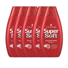 6 x Schwarzkopf Supersoft Colour Shine Shampoo 400ml Each Ladies Coloured Hair
