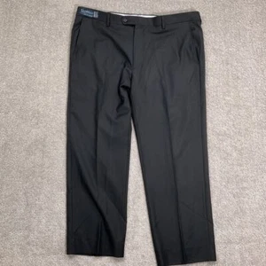 Guabello Dress Pants Men 40W 28L Black Super 150s Virgin Wool Stretch Trousers - Picture 1 of 12