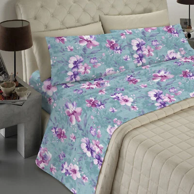 Set Completo Lenzuola No Stiro 100% Microfibra Manopesca, Made in Italy - Immagine 1 di 4