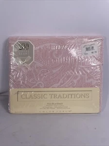 Vintage JC Penny Classic Traditions Full Flat Sheet 81" x 96" Paisley 200 TC - Picture 1 of 7