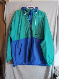 *Distressed* K-Way Blue Full Zip Hooded Rain Jacket 52"Chest France - Picture 1 of 7