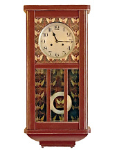 Clock Wall Antique Edwardian Art Nouveau Cranes Pendulum Upcycled Bespoke