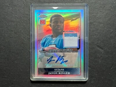 2009 Topps Chrome NFL Rookie Patch Auto RPA - Javon Ringer RC /25 - Image 1 of 2