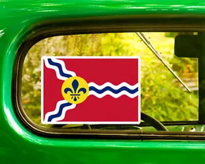 DECALCOMANIA BANDIERA ST LOUIS 2 adesivi Missouri Bogo per camion paraurti auto 4x4 2 per 1 - Foto 1 di 1