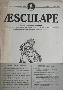 Aesculape n°8- 1927 : L'Art et la Médecine (Voir Sommaire Photo) - Picture 1 of 3