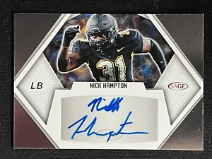 2023 SAGE Nick Hampton Autograph #A-NH - Picture 1 of 2
