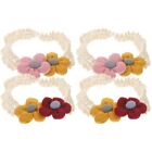 4 Stück -Stirnbänder, Blumen-Stirnbänder für Kleinkinder, elastische