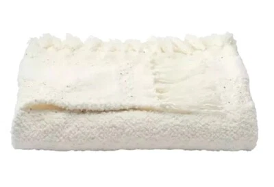 Lauren Conrad Chanille Throw - White - Fast Shipping - Image 1 of 4