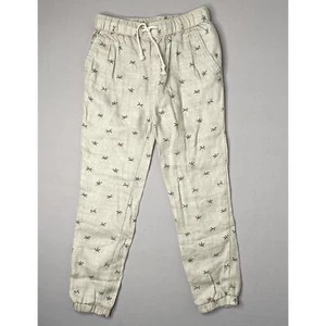 RYLEE & CRU Boys 8-9 Yrs Palm Tree Khaki Joggers Linen-Tencel Blend Pants NWOT - Picture 1 of 4