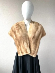 *VINTAGE* honigblond Nerzfellschal voll gefüttert Stola Halstuch *TOP ZUSTAND* - Bild 1 von 3
