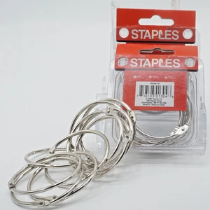 Staples Loose-Leaf Rings 2" Size Silver 32008 ( 9PCS ) QTY 3 packs of 9 - Picture 1 of 6