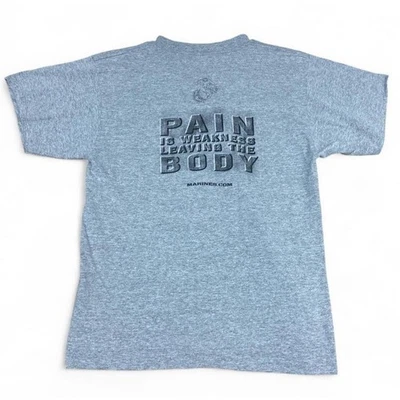 Vintage Marines Grey 90s Single Stitch T-shirt Made In USA sz Medium - Image 1 of 4