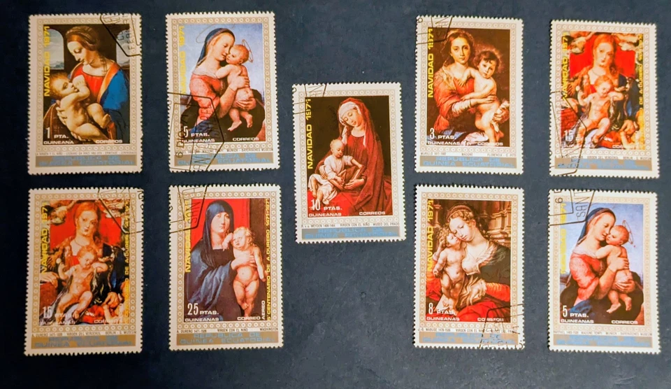 República De Guinea Ecuatorial Fino Usado Navidad 1971 Colección de 9 sellos  Foto 1 de 1