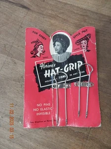 Vintage 1940s Florine's Hat- Grip Hat Holder Stay by Albee Sales Unused on Card - Picture 1 of 2