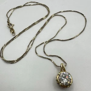 "Collar Danecraft 23,5"" Ross Simons vintage plata esterlina 925 oro vermeil circonita cúbica" - Imagen 1 de 9