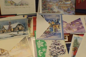Konvolut Mix70 Weihnachtskarten Vintage neuwertig Deko Umschläge unbenutzt - Bild 1 von 21