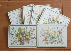 Vintage 6er Set KLEEBLATT Blumenmuster TISCHSETS gebraucht in Box (S5) - Bild 1 von 9