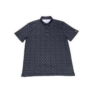 Snake Eyes Polo Shirt Mens XL Black White Graphic Print Short Sleeve Performance - Picture 1 of 10