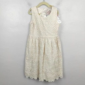 Mini Boden Dress Girls 9-10Y Cream Lace Changeable Ribbon Belts NWOT Formal - Picture 1 of 9