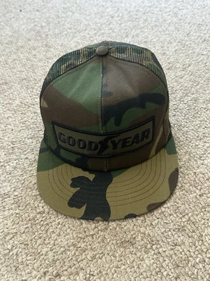 De colección Goodyear Parche Camuflaje Swingster SnapBack Camionero Sombrero Gorra Hecho en EE. UU.  Foto 1 de 4