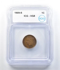 1909-S Indian Head Cent VG8 ICG *7827 - Picture 1 of 3