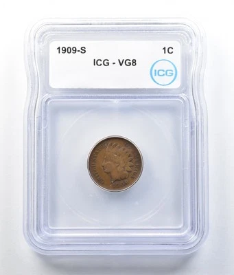1909-S Indian Head Cent VG8 ICG *7827 - Image 1 of 3
