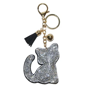 Popfizzy Cool Cat Bling Keychain for Women and Girls Rhinestone Backpack Accesso - Picture 1 of 7