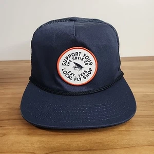 Orvis Support Your Local Fly Shop Patch Blue Mesh Trucker Fishing Hat Cap - Picture 1 of 6