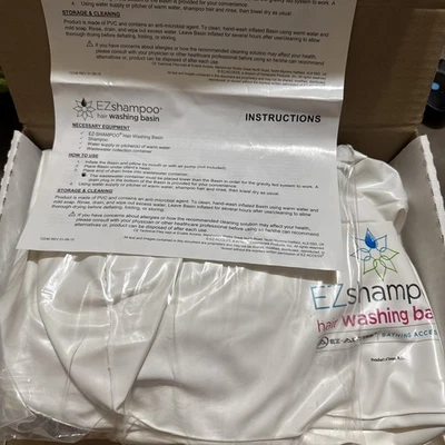 Inflatable Shampoo Basin Sink Portable Drain Hair Washing Blow Up Handicap Bed - Image 1 of 4