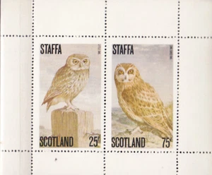 W STAFFA ST 100 MS OWLS MINI SHEET - Picture 1 of 1
