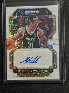 Alondes Williams 2022 Prizm Draft Picks RC White Sparkle Auto 1/1 Wake Forest 
