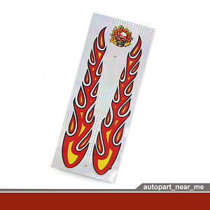 Evil Skull Flame Fire Style Vinyl Stickers Car Body Door Decor Decal Red - 1pcs